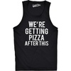 Mens were Getting Pizza After This Funny Workout Sleeveless Gym Tank Top | Funny Workout Shirt, Graphic Tank Top for Men, Cool Fitness Sleeveless Tee, Food, Fitted Tank, Novelty Tank Tops for Guys(Black)