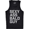 Sexy Ass Bald Guy Funny Fathers Day Dad Joke Mens Tank Tops | Funny Workout Shirt, Dad Joke Tank Top for Men, Cool Sarcastic Sleeveless Tee, Grandpa, Fitted Tank, Novelty Tank Tops for(Black)