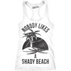 Shady Beach Sleeveless Gym Workout Fitness Womens Cute Tank Tops | Funny Racerback Tank, Graphic Tank Top for Women, Cool Summer Sleeveless Tee, Fitted Racerback, Novelty Tank Tops for Women(White)