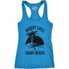 Shady Beach Sleeveless Gym Workout Fitness Womens Cute Tank Tops | Funny Racerback Tank, Graphic Tank Top for Women, Cool Summer Sleeveless Tee, Fitted Racerback, Novelty Tank Tops for Women(Turquoise)