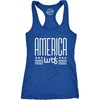 Womens America WTF T Shirt Funny Patriotic July 4th Novelty Tee | Funny Racerback Tank, Patriotic Tank Top for Women, Cool Sarcastic Sleeveless Tee, Fitted Racerback, Novelty Tank Tops for(Royal)