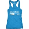 Womens Beach Mode Fitness Tank Funny Vacation Holiday Travel Summer Tanktop | Funny Racerback Tank, Graphic Tank Top for Women, Cool Summer Sleeveless Tee, Fitted Racerback, Novelty Tank Tops for Women(Turquoise)