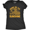 Womens Bring On The Sunshine T Shirt Funny Summer Vacation Beach Tee | Funny T Shirts, Graphic Tops for Women, Cool Summer Top, Soft Cotton Blend, Women’s Novelty Tees(Heather Black)