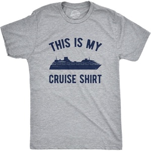 Crazy Dog T-Shirts Cruise Shirt for Men, Cruising and Boozing Graphic Tee | Soft cotton blend, anchor text graphic, casual cruise vacation wear, Funny T Shirts, Graphic Apparel for Men, Cool Summer(Light Heather Grey – Cruise Shirt)