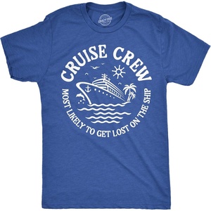 Crazy Dog T-Shirts Cruise Shirt for Men, Cruising and Boozing Graphic Tee | Soft cotton blend, anchor text graphic, casual cruise vacation wear, Funny T Shirts, Graphic Apparel for Men, Cool Summer(Heather Royal – Cruse Crew Lost)