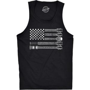 Fitness Guitar Flag Rock and Roll Funny Mens Tank Tops | Funny Workout Shirt, Patriotic Tank Top for Men, Cool Music Sleeveless Tee, Fitted Tank, Novelty Tank Tops for Guys(Black)