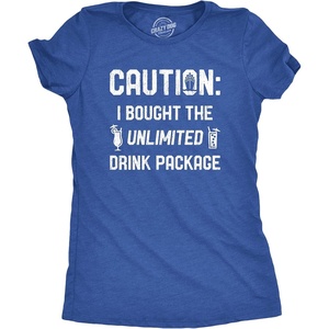 Funny Cruise Shirt for Women, Drink Package Graphic Tee | Soft poly cotton blend, tropical drink graphic, casual cruise travel wear, Funny T Shirts, Graphic Tops for Women, Cool(Heather Royal)