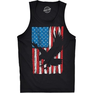 Mens Eagle in Flag Fitness Tank Awesome 4th of July Graphic Tanktop for Men | Funny Workout Shirt, Patriotic Tank Top for Men, Cool Sleeveless Tee, Fitted Tank, Novelty Tank Tops for Guys(Black – Eagle in Flag)
