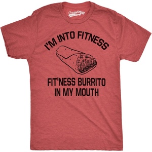 Mens Fitness Burrito Funny Gym T Shirt Sarcasm Hilarious Workout Novelty Tees | Funny Workout Shirt, Cinco De Mayo Tank Top for Men, Cool Fitness Sleeveless Tee, Food, Fitted Tank, Novelty Tank Tops for(Heather Red)