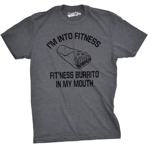 Mens Fitness Burrito Funny Gym T Shirt Sarcasm Hilarious Workout Novelty Tees | Funny Workout Shirt, Cinco De Mayo Tank Top for Men, Cool Fitness Sleeveless Tee, Food, Fitted Tank, Novelty Tank Tops for(Dark Heather Grey)