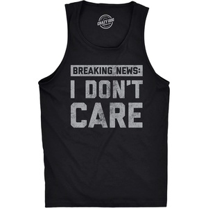 Mens Fitness Tank Breaking News I Don’t Care Tanktop Funny Tank | Funny Workout Shirt, Graphic Tank Top for Men, Cool Introvert Sleeveless Tee, Fitted Tank, Novelty Tank Tops for Guys(Black)