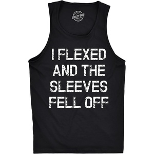 Mens I Flexed and The Sleeves Fell Off Funny Workout Gym Tank Top | Funny Workout Shirt, Graphic Tank Top for Men, Cool Fitness Sleeveless Tee, Fitted Tank, Novelty Tank Tops for Guys(Black)