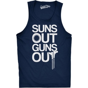 Mens Suns Out Guns Out Tank Funny Workout Tanks Hilarious Gym Shirt | Funny Workout Shirt, Graphic Tank Top for Men, Cool Fitness Sleeveless Tee, Fitted Tank, Novelty Tank Tops for Guys(Navy)