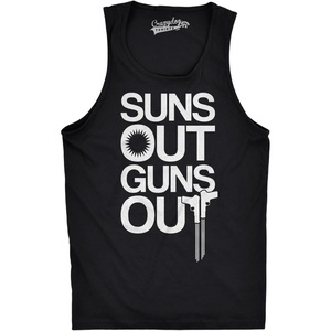 Mens Suns Out Guns Out Tank Funny Workout Tanks Hilarious Gym Shirt | Funny Workout Shirt, Graphic Tank Top for Men, Cool Fitness Sleeveless Tee, Fitted Tank, Novelty Tank Tops for Guys(Black)