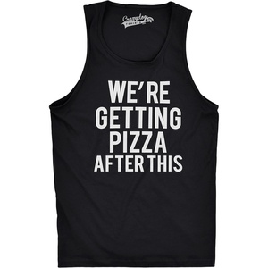 Mens were Getting Pizza After This Funny Workout Sleeveless Gym Tank Top | Funny Workout Shirt, Graphic Tank Top for Men, Cool Fitness Sleeveless Tee, Food, Fitted Tank, Novelty Tank Tops for Guys(Black)