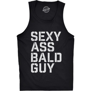 Sexy Ass Bald Guy Funny Fathers Day Dad Joke Mens Tank Tops | Funny Workout Shirt, Dad Joke Tank Top for Men, Cool Sarcastic Sleeveless Tee, Grandpa, Fitted Tank, Novelty Tank Tops for(Black)