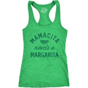 Womens Tank Mamacita Needs A Margarita Tanktop Funny Tequila Shirt | Funny Racerback Tank, Cinco De Mayo Tank Top for Women, Cool Drinking Sleeveless Tee, Fitted Racerback, Novelty Tank Tops for(Green)