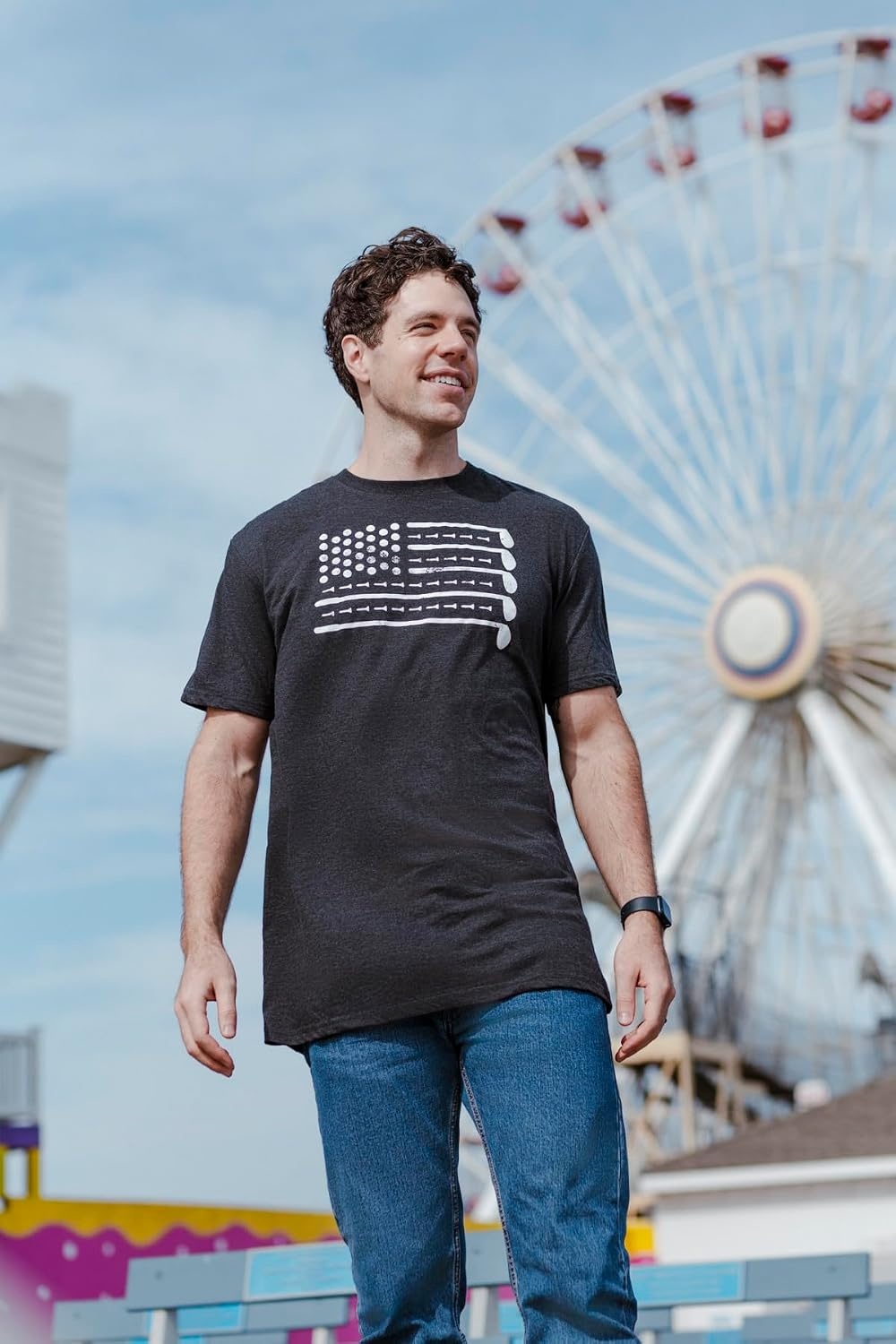 image:imageMens Funny T Shirts Golf American Flag Awesome 4th of July Golfing Tee Funny T Shirts Patriotic Apparel for Men Cool Golf Short Sleeve Soft Cotton Blend Novelty Tees for GuysHeather Black Golf American Flag