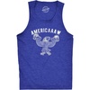 Americaaaw Fitness Funny Fourth of July Mens Tank Tops | Funny Workout Shirt, Patriotic Tank Top for Men, Cool Beer Sleeveless Tee, Fitted Tank, Novelty Tank Tops for Guys(Heather Royal)