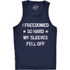 Crazy Dog T-Shirts Fitness I Freedomed so Hard My Sleeves Mens Tank Tops | Funny Workout Shirt, Patriotic Tank Top for Men, Cool Fitness Sleeveless Tee, Fitted Tank, Novelty Tank Tops for Guys(Navy)