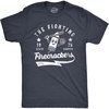 Fighting Firecrackers Funny Fourth of July Mens T-Shirts | Funny T Shirts, Patriotic Apparel for Men, Cool Baseball Short Sleeve, Soft Cotton Blend, Novelty Tees for Guys(Heather Navy – Firecrackers)