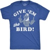 Mens Funny Give Em The Bird Fourth of July Tee | Funny T Shirts, Patriotic Apparel for Men, Cool Sarcastic Short Sleeve, Soft Cotton Blend, Novelty Tees for Guys