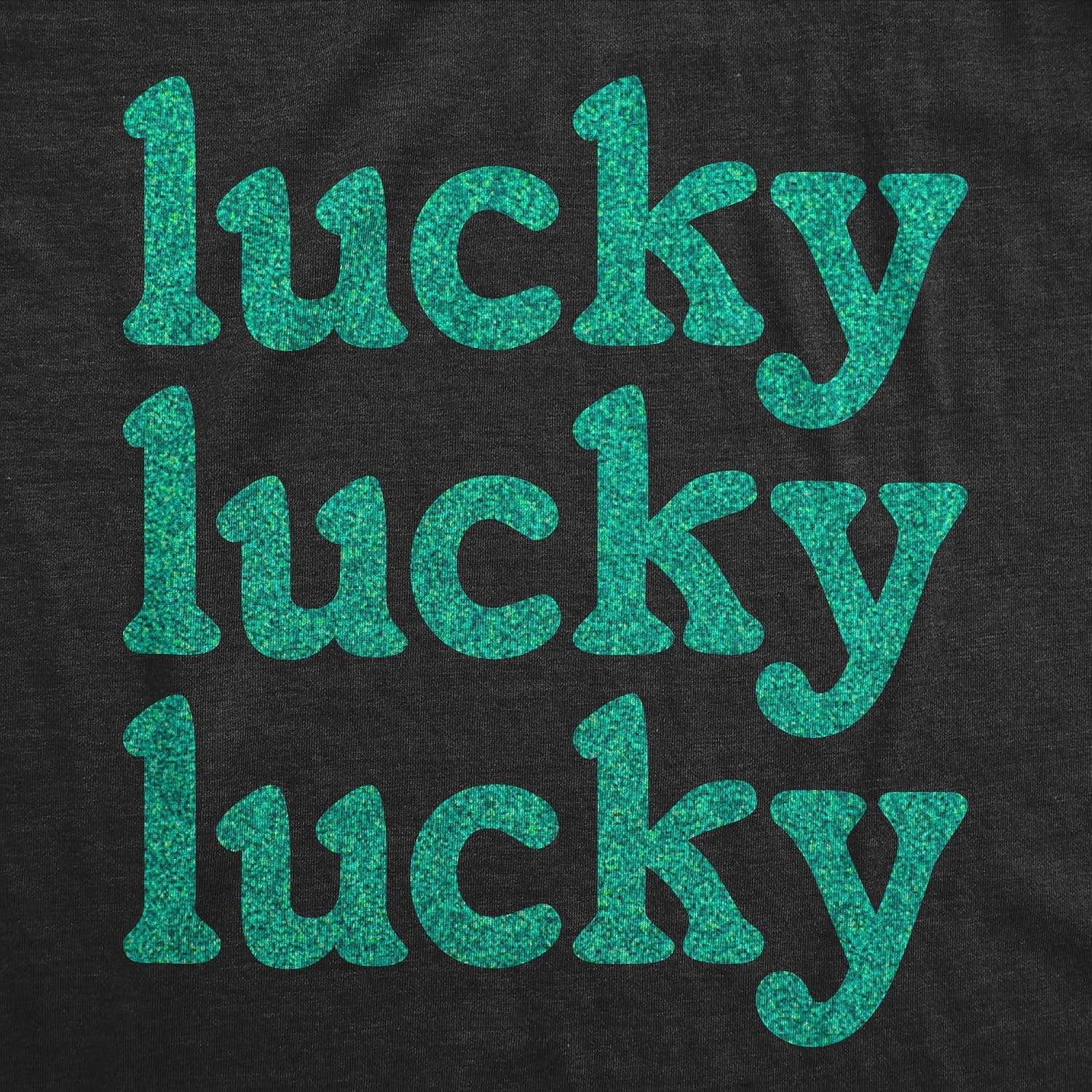 image:imageLucky Lucky Lucky Green Glitter Funny St Womens TShirts Cute Funny T Shirts Saint Patricks Day Tops for Women Cool Top Soft Cotton Blend Womens Novelty TeesHeather Black Lucky Green Glitter