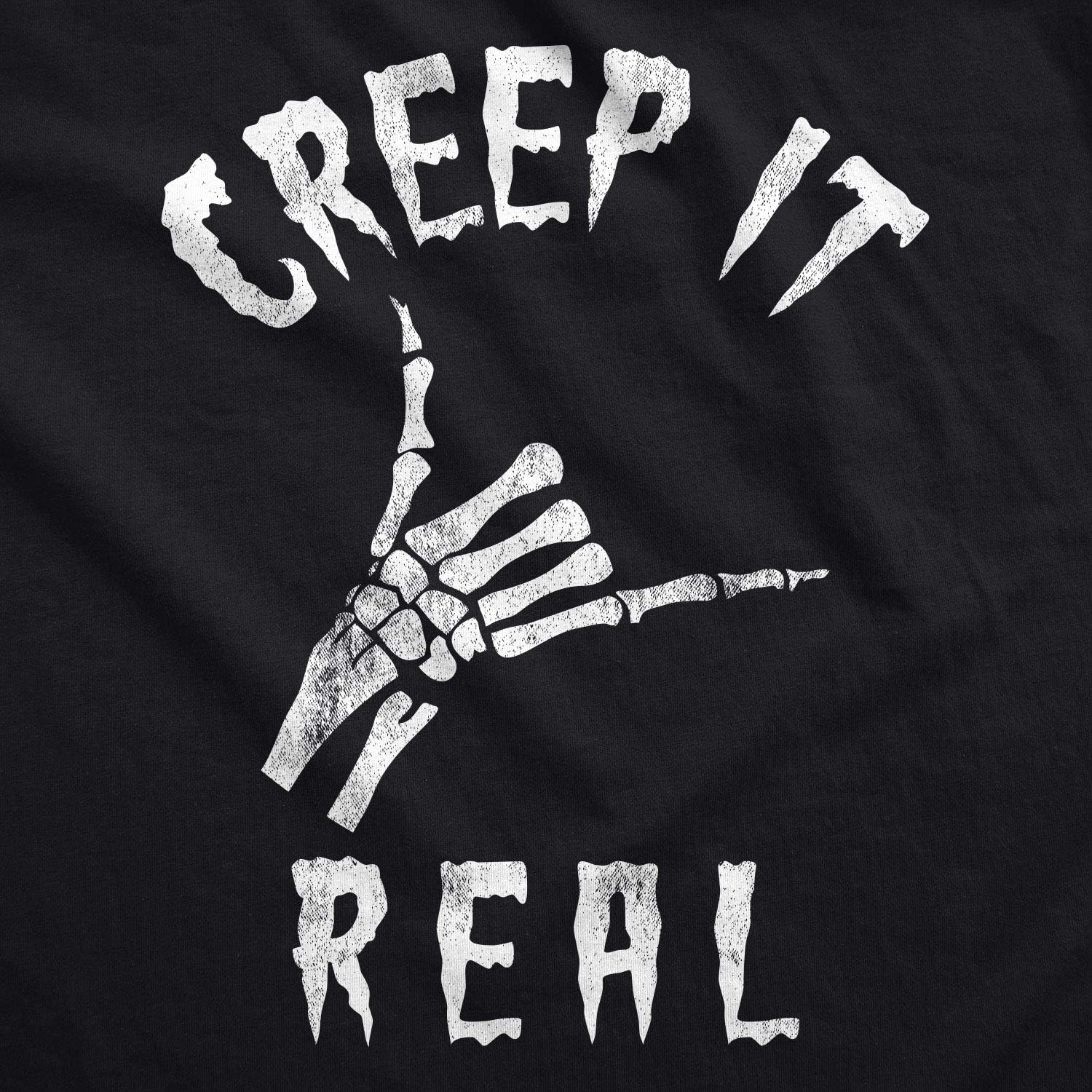 image:imageMens Creep It Real T Shirt Funny Skeleton Halloween Shaka Tee Funny T Shirts Halloween Apparel for Men Cool Short Sleeve Soft Cotton Blend Novelty Tees for GuysBlack