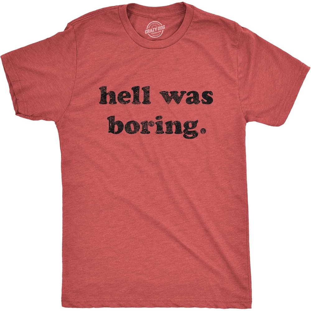 image:imageHalloween Mens TShirt Lets Get Smashed Funny Pumpkin Spooky Tees Funny T Shirts Halloween Apparel for Men Cool Drinking Short Sleeve Soft Cotton Blend Novelty Tees for GuysHeather Red Hell Was Boring