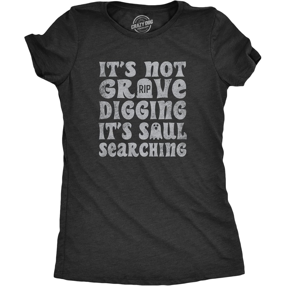 image:imageHalloween Womens TShirt Funny Spooky Scary October Tees Funny T Shirts Halloween Tops for Women Cool Top Soft Cotton Blend Womens Novelty TeesHeather Black Grave
