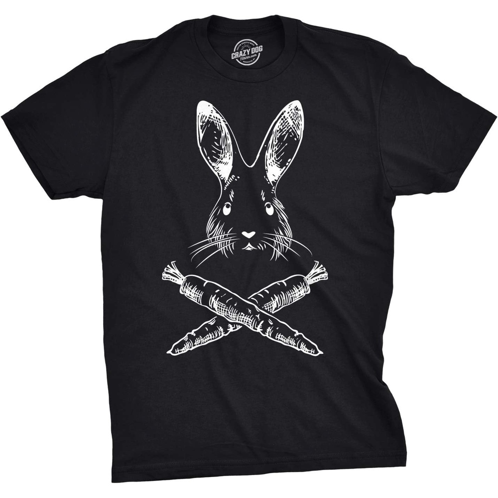 image:imageJolly Roger Easter Funny Bunny Skull Crossbones Egg Hunt T Shirt Funny T Shirts Easter Apparel for Men Cool Short Sleeve Soft Cotton Blend Novelty Tees for GuysBlack