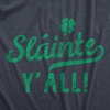 Funny Irish Drinking Shirt Sláinte Y’All St Patricks Day Tee | Shamrock Lucky Clover Outfit, Funny T Shirts, Saint Patrick’s Day Apparel for Men, Cool Drinking Short Sleeve, Soft Cotton(Heather Navy – Slainte)