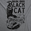 Halloween Womens T-Shirt Funny Black Cat Apothecary Salem Tees | Funny T Shirts, Halloween Tops for Women, Cool Cat Top, Sarcastic, Soft Cotton Blend, Women’s Novelty Tees