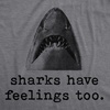 Mens T Shirts Funny Sarcastic Humor Adult Joke Tees for Guys | Funny T Shirts, Sarcastic Apparel for Men, Cool Short Sleeve, Fitness, Soft Cotton Blend, Novelty Tees for Guys(Dark Heather Grey – Shark Feelings)