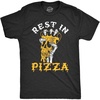 Halloween Mens T-Shirt Lets Get Smashed Funny Pumpkin Spooky Tees | Funny T Shirts, Halloween Apparel for Men, Cool Drinking Short Sleeve, Soft Cotton Blend, Novelty Tees for Guys(Heather Black – Rest in Pizza)