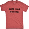 Halloween Mens T-Shirt Lets Get Smashed Funny Pumpkin Spooky Tees | Funny T Shirts, Halloween Apparel for Men, Cool Drinking Short Sleeve, Soft Cotton Blend, Novelty Tees for Guys(Heather Red – Hell Was Boring)
