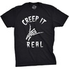 Mens Creep It Real T Shirt Funny Skeleton Halloween Shaka Tee | Funny T Shirts, Halloween Apparel for Men, Cool Short Sleeve, Soft Cotton Blend, Novelty Tees for Guys(Black)