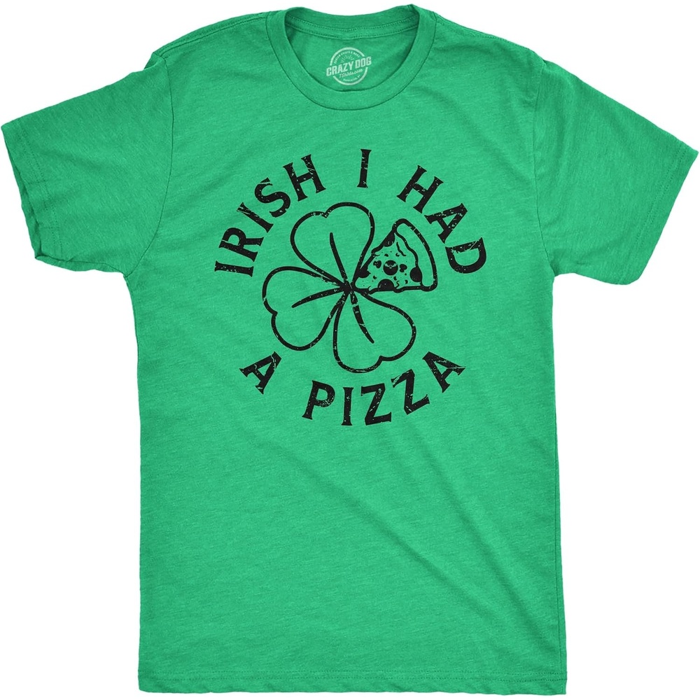 image:imageMens Irish I Had A Pizza T Shirt Funny St Paddys Day Partying Drunk Tee  Funny T Shirts Saint Patricks Day Apparel for Men Cool Food Short Sleeve Soft Cotton Blend Novelty Tees for GuysHeather Green  Irish I Had a Pizza