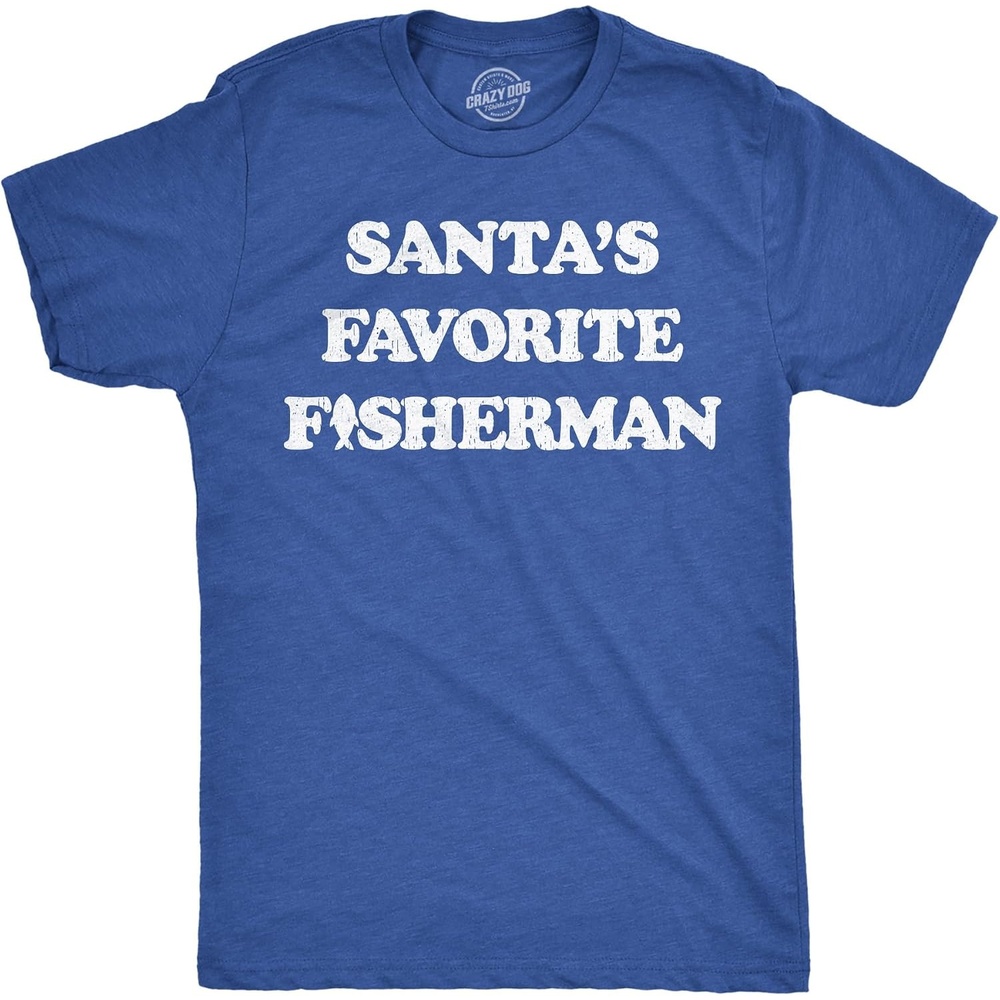 image:imageMens Funny T Shirts Santas Favorite Fisherman Fishing Christmas Tee for Men Funny T Shirts Christmas Apparel for Men Cool Fishing Short Sleeve Sarcastic Soft Cotton Blend Novelty Tees for Guys