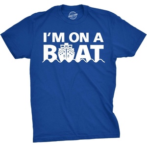 Funny Boat Shirt for Men, Im on a Boat Graphic Tee | Soft cotton blend, bold ship text graphic, casual lake and cruise wear, Funny T Shirts, Graphic Apparel for Men, Cool Movie(Heather Royal)