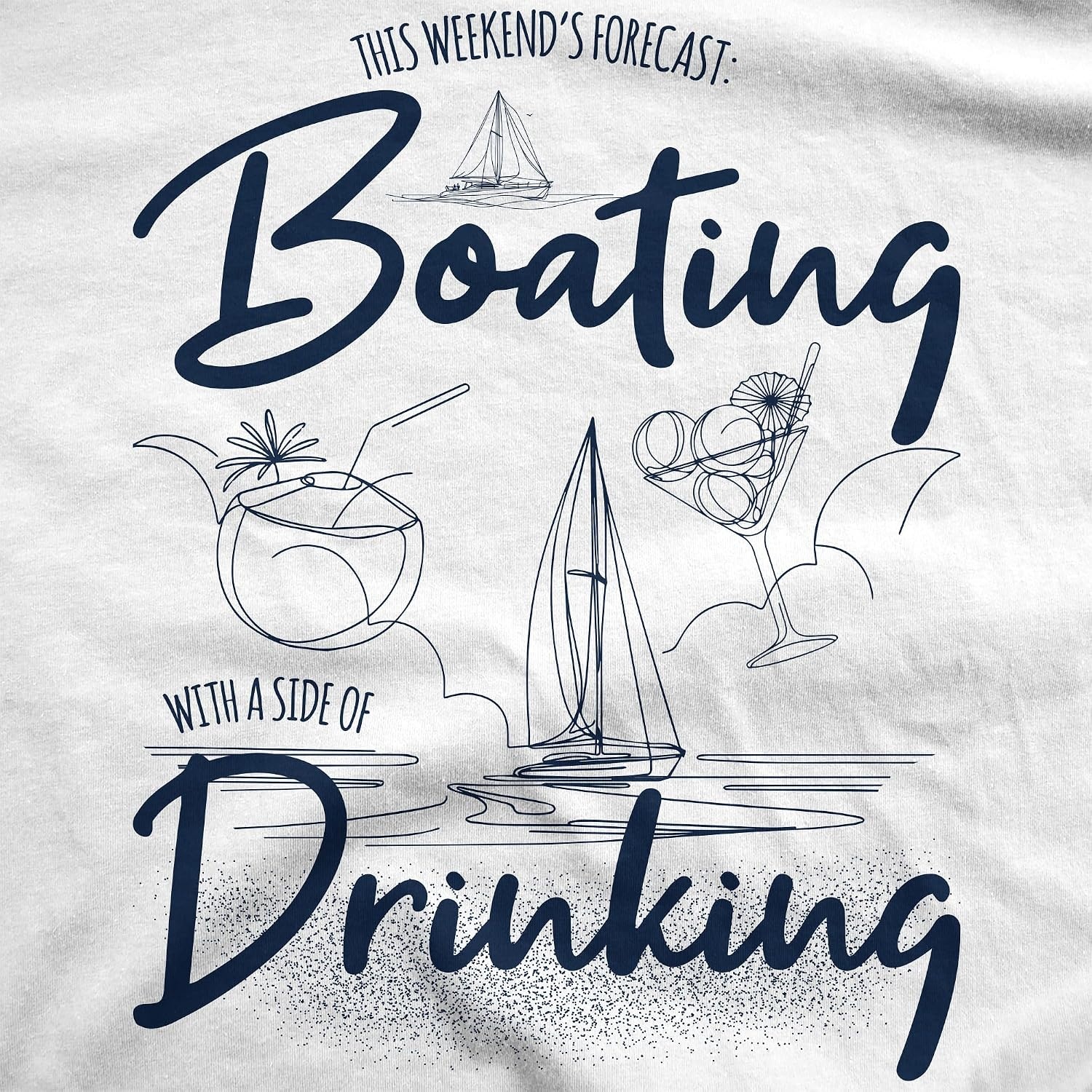 image:imageWomens T Shirts Boating with A Side of Drinking Tee for Ladies Funny T Shirts Graphic Tops for Women Cool Summer Top Drinking Soft Cotton Blend Womens Novelty Tees