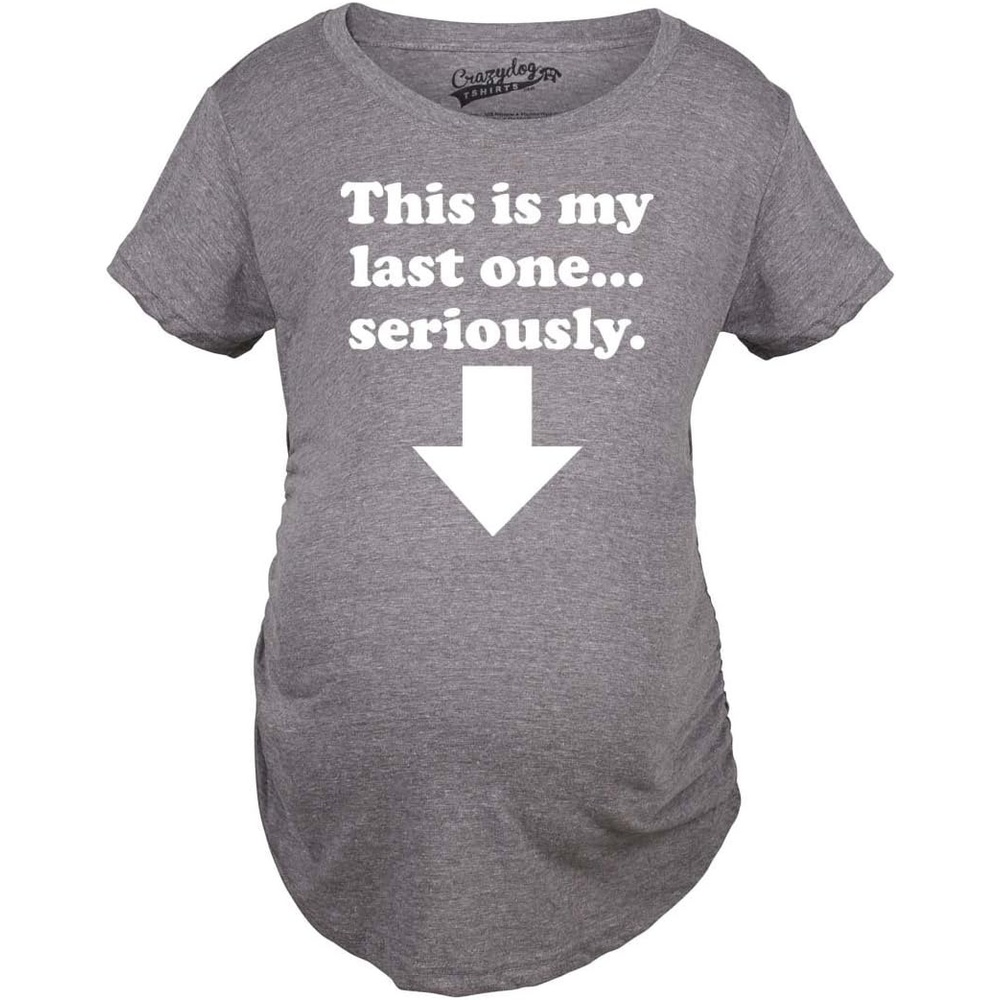 image:imageMaternity Funny for Pregnant Women Funny Pregnancy T Shirt Funny Graphic Pregnancy Tee Graphic Maternity Wear Cool Sarcastic Short Sleeve Animal Ruched stretchy soft MaternityDark Heather Grey Last One