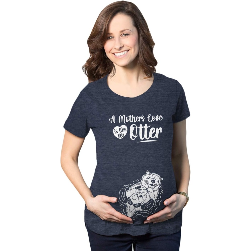 image:imageMaternity Funny for Pregnant Women Funny Pregnancy T Shirt Funny Graphic Pregnancy Tee Graphic Maternity Wear Cool Sarcastic Short Sleeve Animal Ruched stretchy soft MaternityHeather Navy No Otter