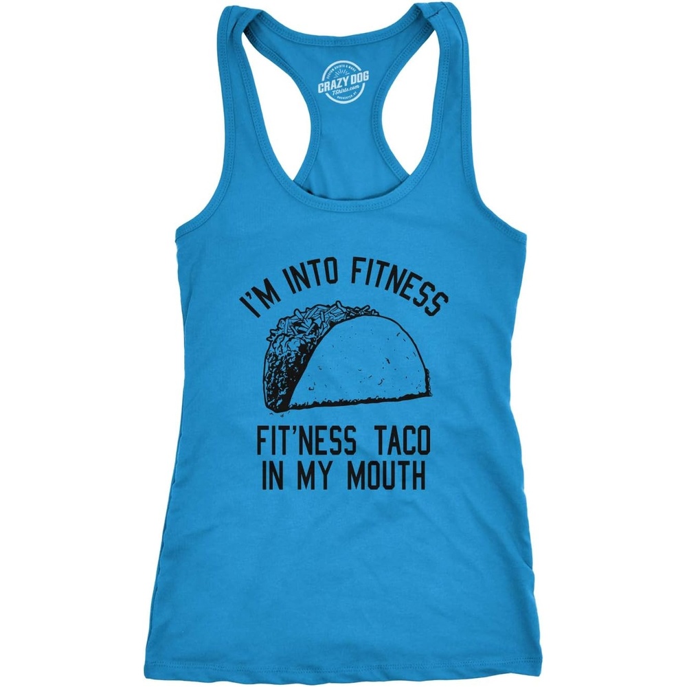 image:imageWomens Tank Fitness Taco in My Mouth Tanktop Funny Shirt  Funny Racerback Tank Cinco De Mayo Tank Top for Women Cool Fitness Sleeveless Tee Fitted Racerback Novelty Tank Tops forTurquoise