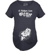 Maternity Funny for Pregnant Women Funny Pregnancy T Shirt | Funny Graphic Pregnancy Tee, Graphic Maternity Wear, Cool Sarcastic Short Sleeve, Animal, Ruched, stretchy, soft, Maternity(Heather Navy – No Otter)
