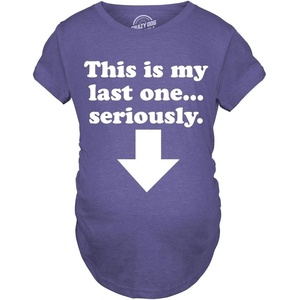 Maternity Funny for Pregnant Women Funny Pregnancy T Shirt | Funny Graphic Pregnancy Tee, Graphic Maternity Wear, Cool Sarcastic Short Sleeve, Animal, Ruched, stretchy, soft, Maternity(Heather Purple – Last One)
