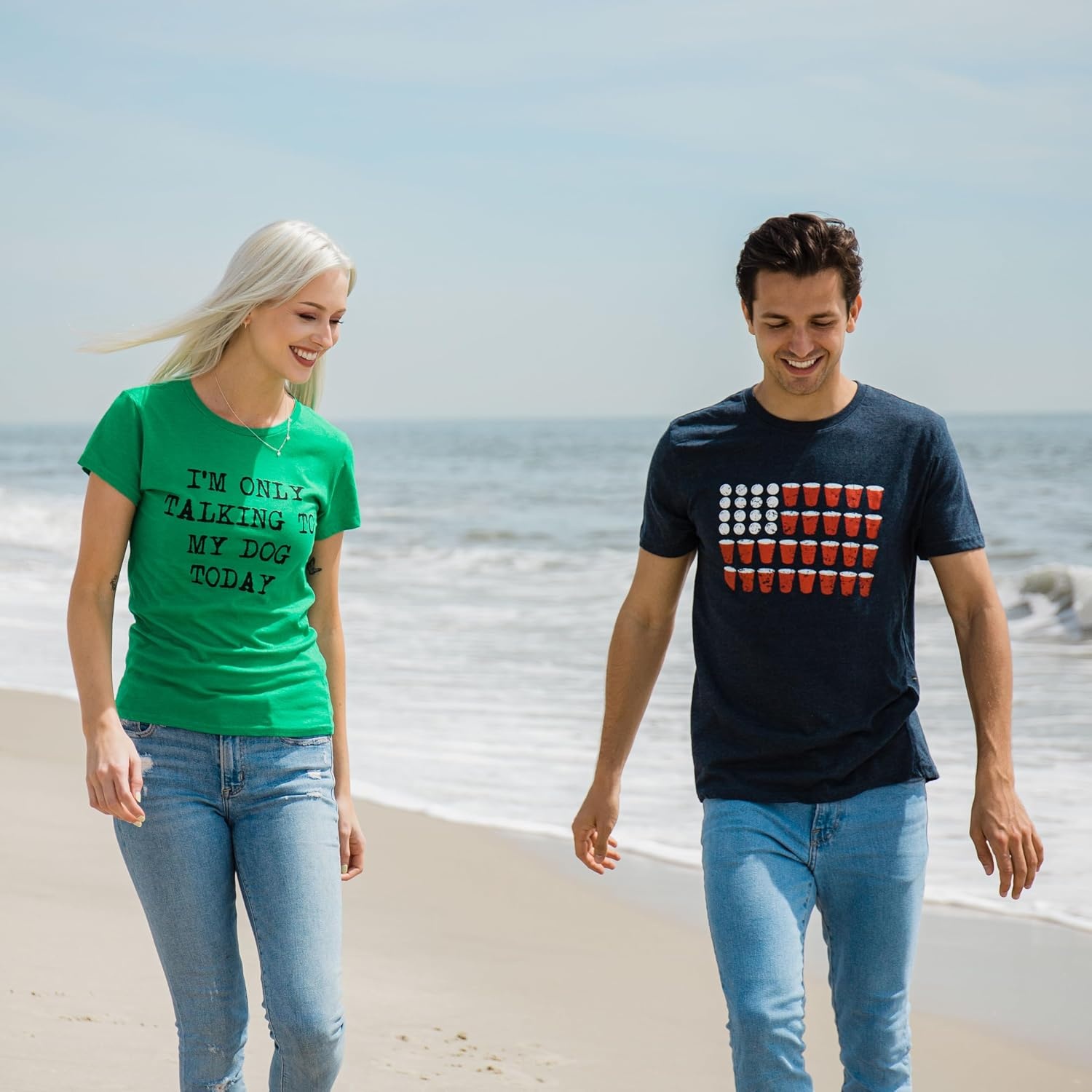 image:imageAmerican Flag Beer Pong Fourth of July Humor Funny Shirts for Men Funny T Shirts Patriotic Apparel for Men Cool Beer Short Sleeve Soft Cotton Blend Novelty Tees for GuysHeather Navy
