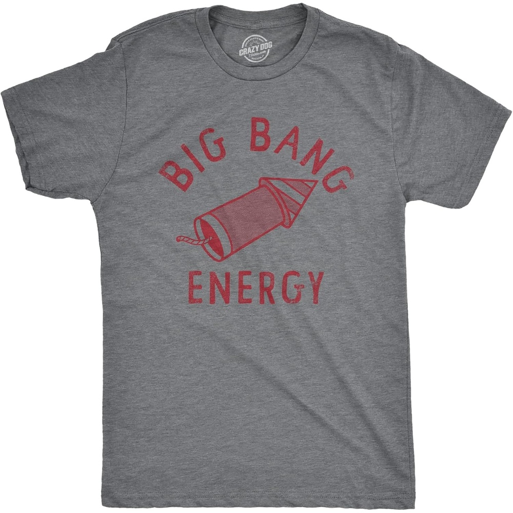 image:imageBig Bang Energry Fourth of July Rocket Funny T Shirts for Men  Funny T Shirts Patriotic Apparel for Men Cool Sarcastic Short Sleeve Soft Cotton Blend Novelty Tees for GuysDark Heather Grey  Bang
