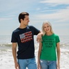 American Flag Beer Pong Fourth of July Humor Funny Shirts for Men | Funny T Shirts, Patriotic Apparel for Men, Cool Beer Short Sleeve, Soft Cotton Blend, Novelty Tees for Guys(Heather Navy)