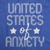 Womens United States of Anxiety T Shirt Funny Social Distance USA Quarantine Graphic Tee(Heather Royal)